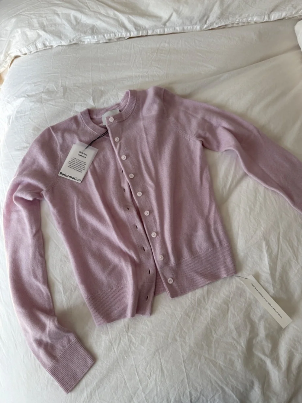 SALE • NWT • Farren recycled cashmere cardigan in foxglove - XS - Picture 2 of 6